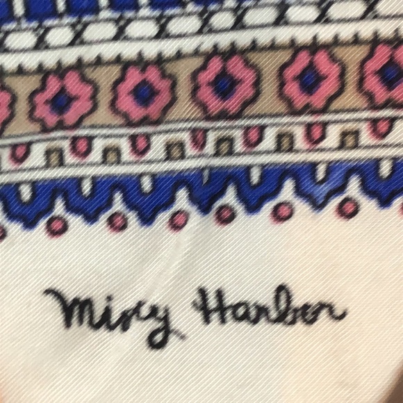 VTG 1940's Blue, Pink, White Misty Harbor Pattern Opera Scarf / Retro - Picture 4 of 8